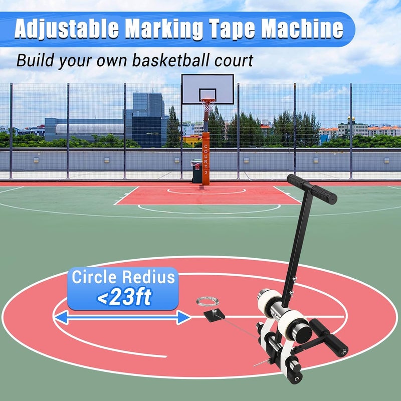 GADFISH Court Line Tape Machine, Basketball Court Line Striping Machine, Playing Field Striping Line Marking Machine, Adjustable Floor Paint Tape Applicator for Parking Lots, Driveway, Workshops - Image 4